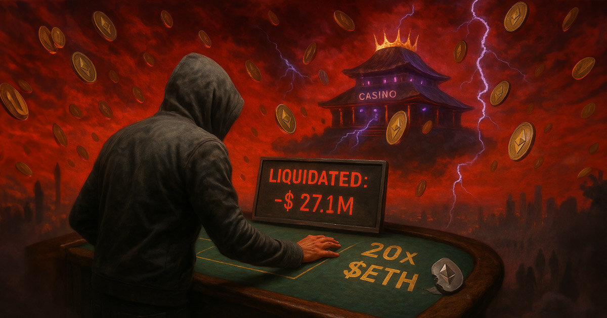 ZKasino scammer's risky Ethereum trade backfires with $27M loss amid market turmoil
