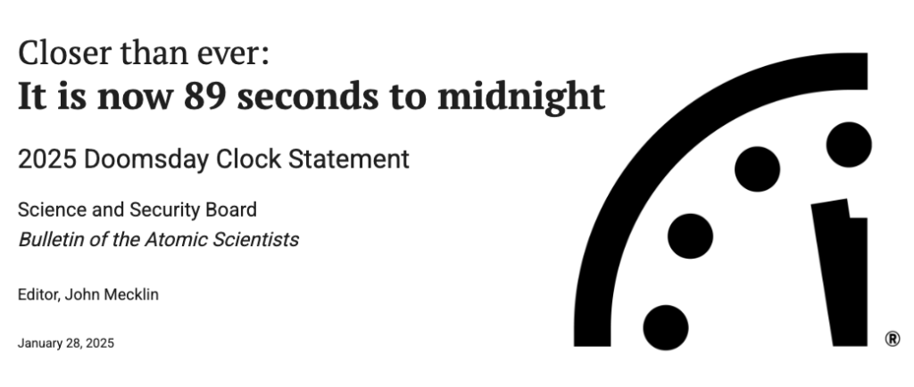 Doomsday clock hit 89 seconds to midnight but Bitcoin could turn back time?