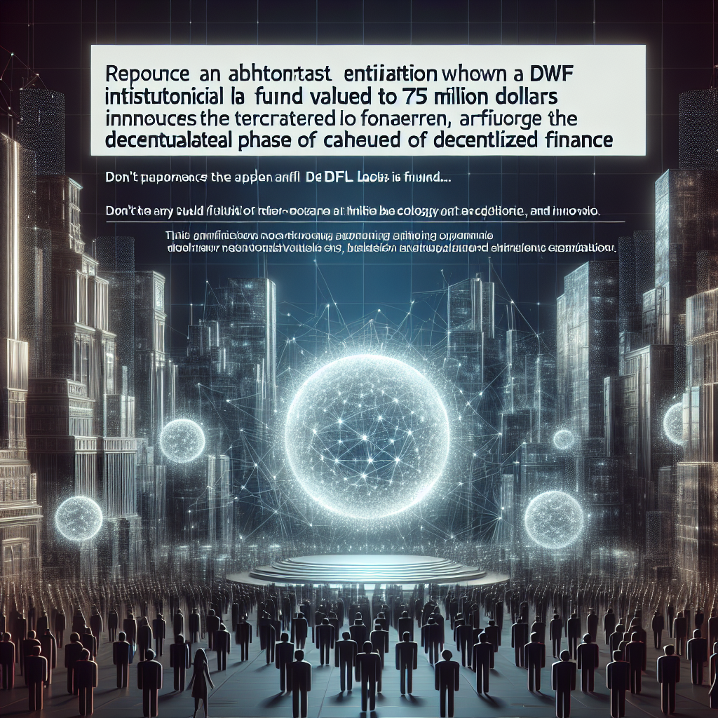 DWF Labs Unveils $75M Fund to Propel Institutional Phase of DeFi